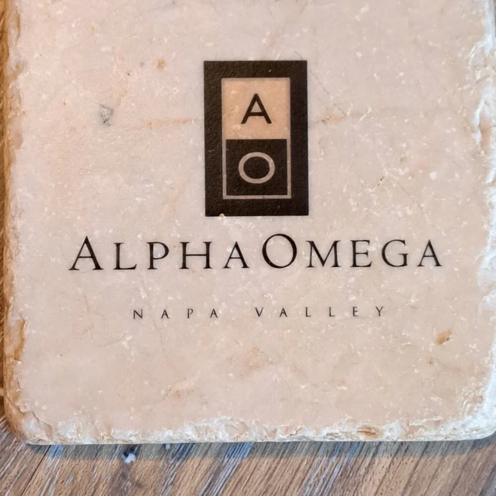 4 Alpha Omega Winery Marble Coasters